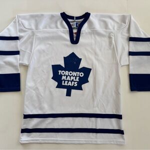 CCM White and Blue Vintage Toronto Maple Leafs NHL Hockey Jersey